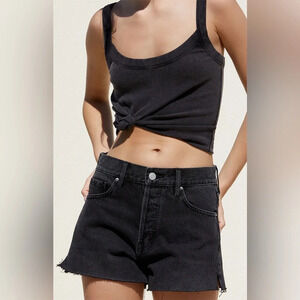 PacSun Women’s High Rise Mom Denim Shorts in Black Size 26